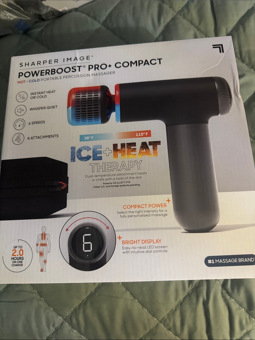 Sharper Image PowerBoost Pro+ Compact Percussion Massager - Black/Grey